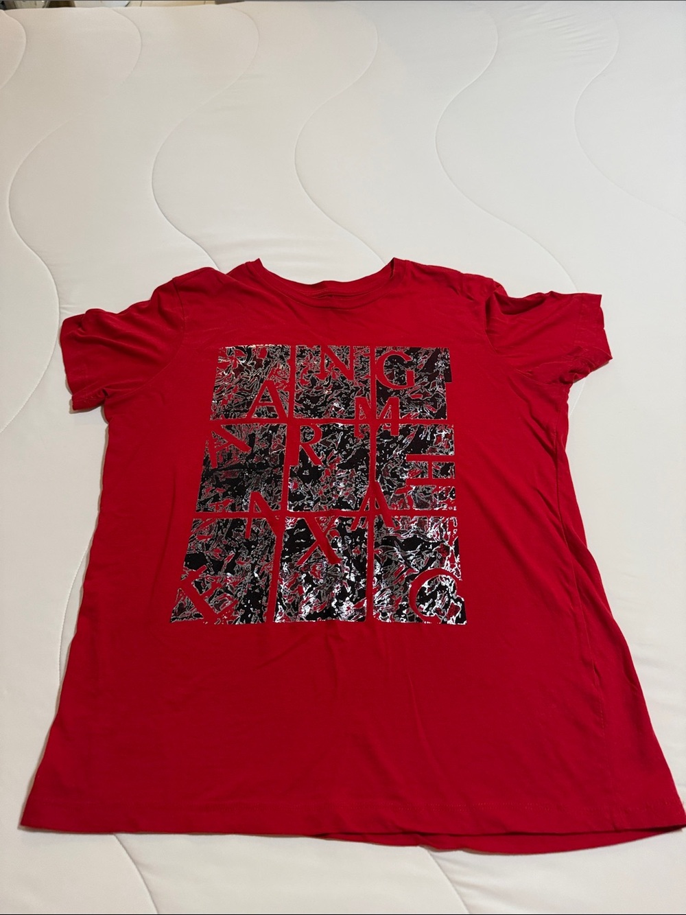 Men’s Red Armani Exchange Graphic Tee - Comfortable Everyday Shirt